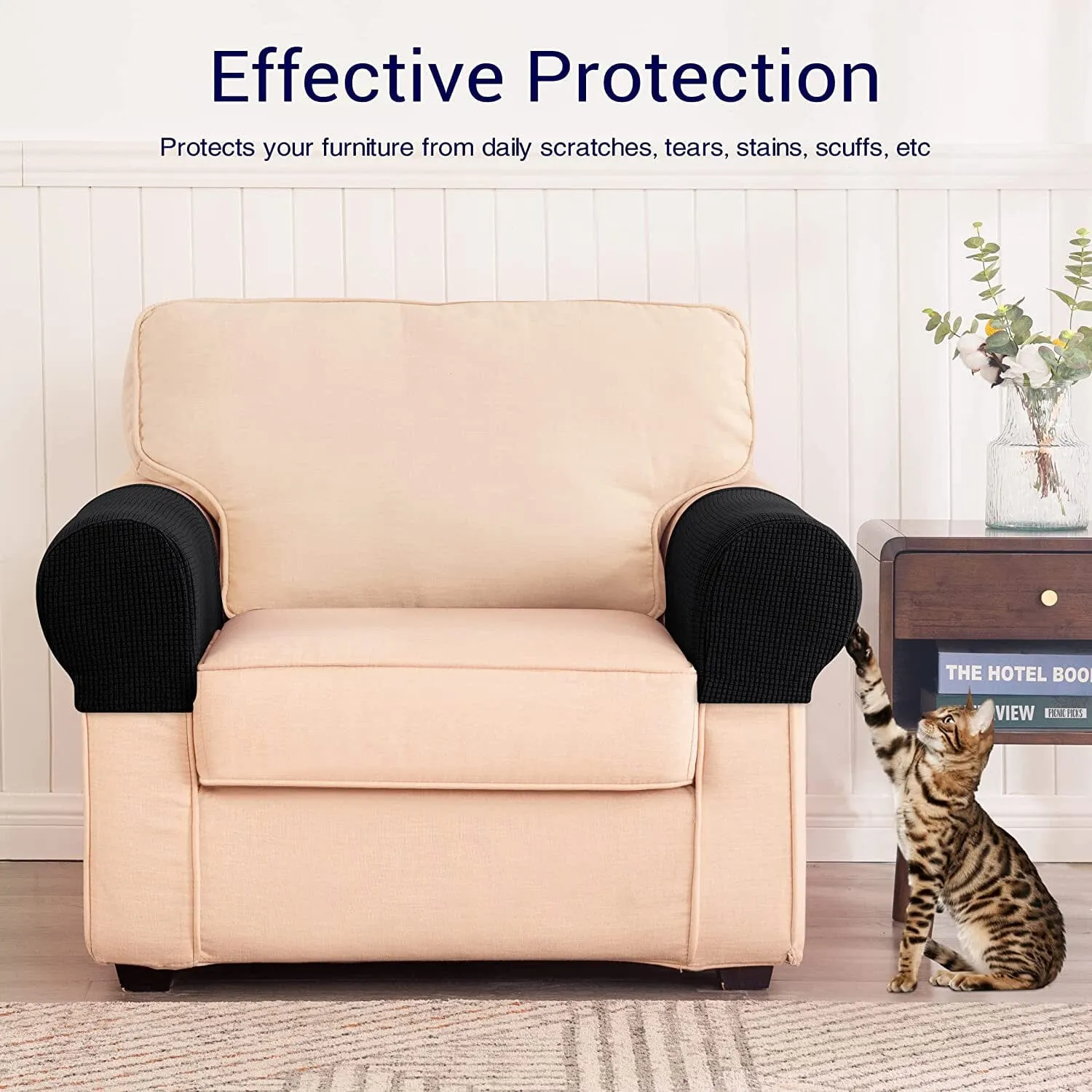 2-Piece: Jacquard Sofa Armrest Slipcover