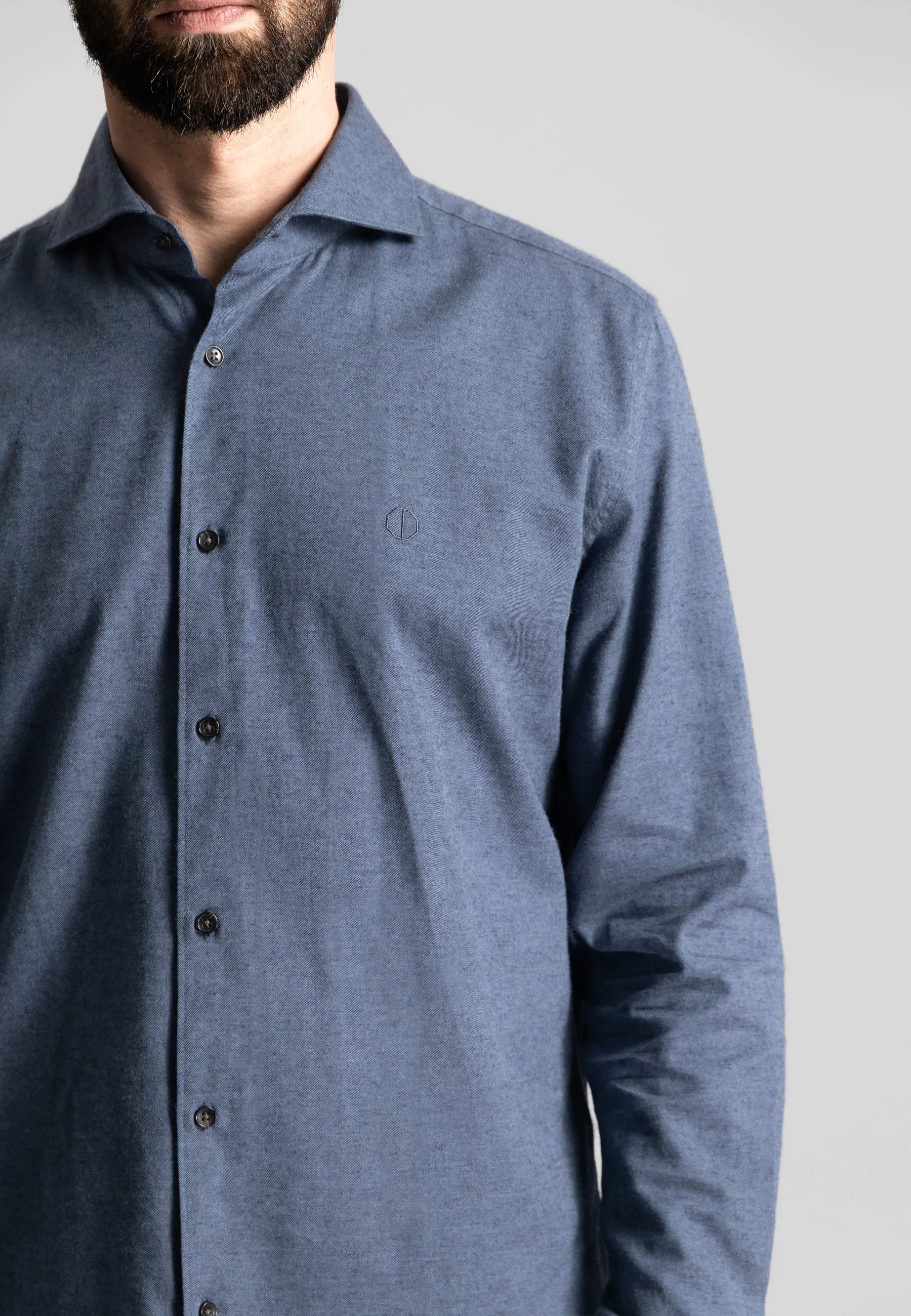 Brushed Cotton Shirt: Blue Nights