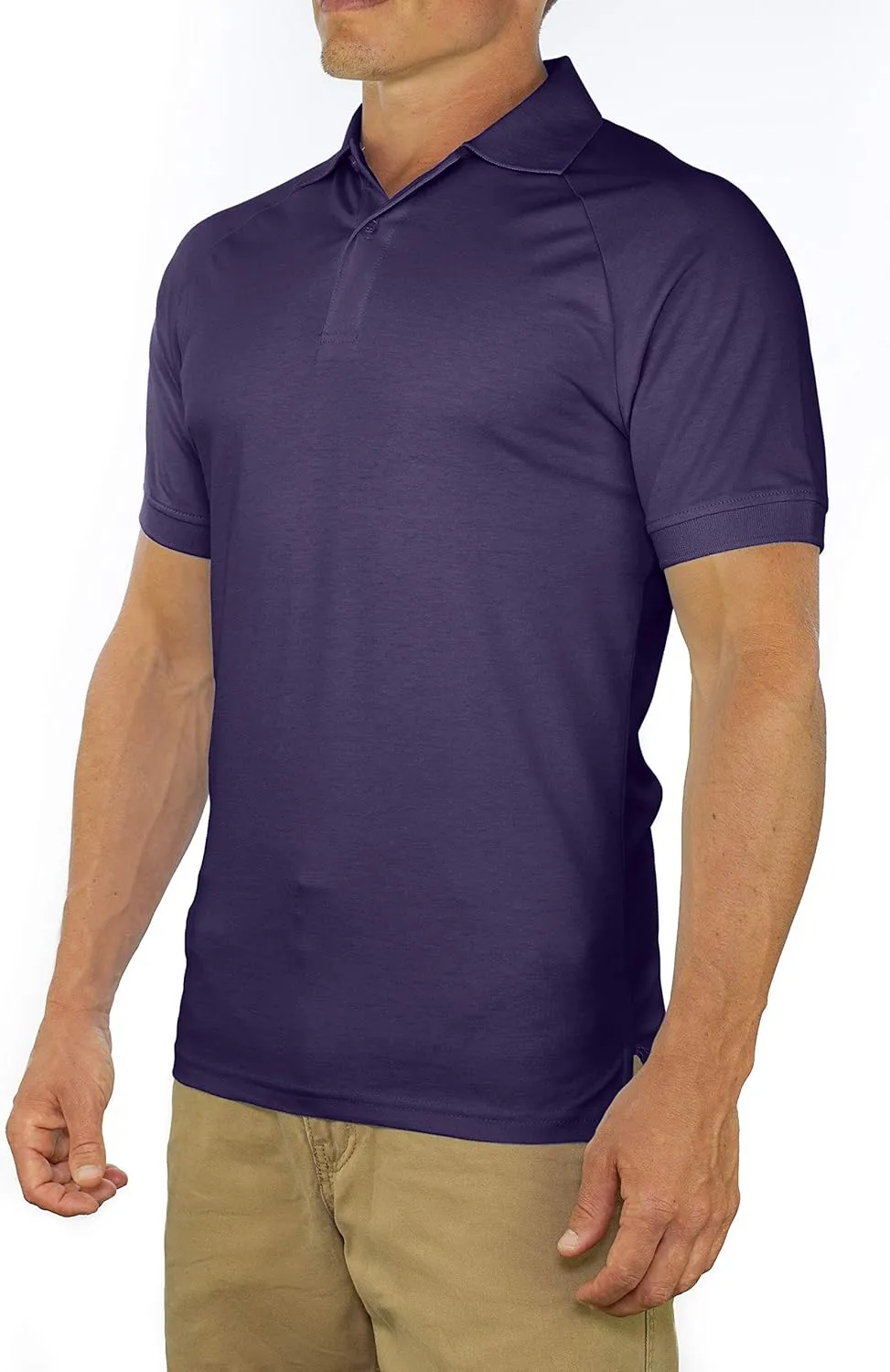 CC Perfect Slim Fit Polo Shirts for Men   Stretch | Breathable Sweat Wicking Short Sleeve Fitted Collared Mens Polo T Shirt
