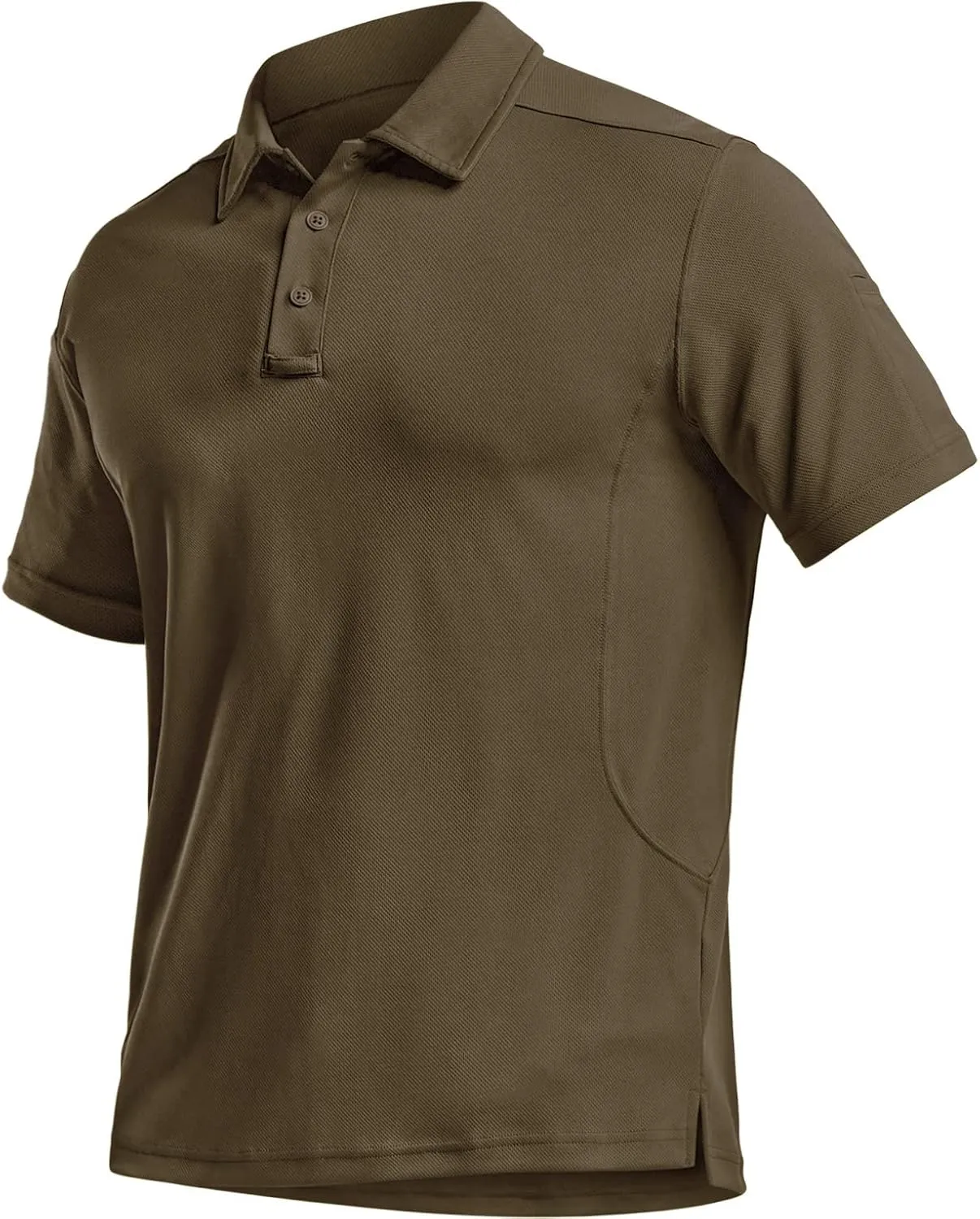 CQR Men's Polo Shirts, Tactical Short Sleeve Golf Performance Shirts, Lightweight Dry Fit UPF 50  Pique