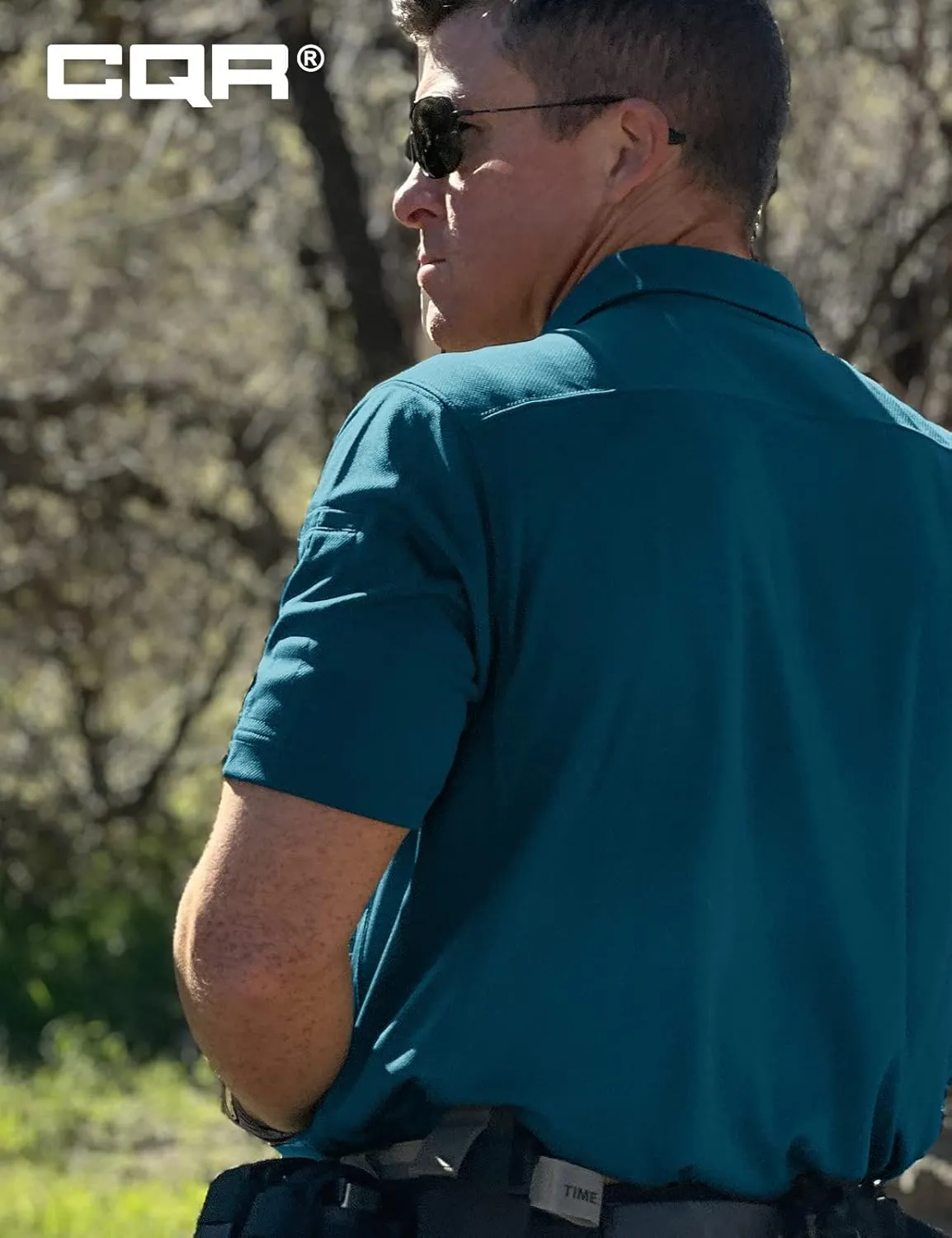 CQR Men's Polo Shirts, Tactical Short Sleeve Golf Performance Shirts, Lightweight Dry Fit UPF 50  Pique
