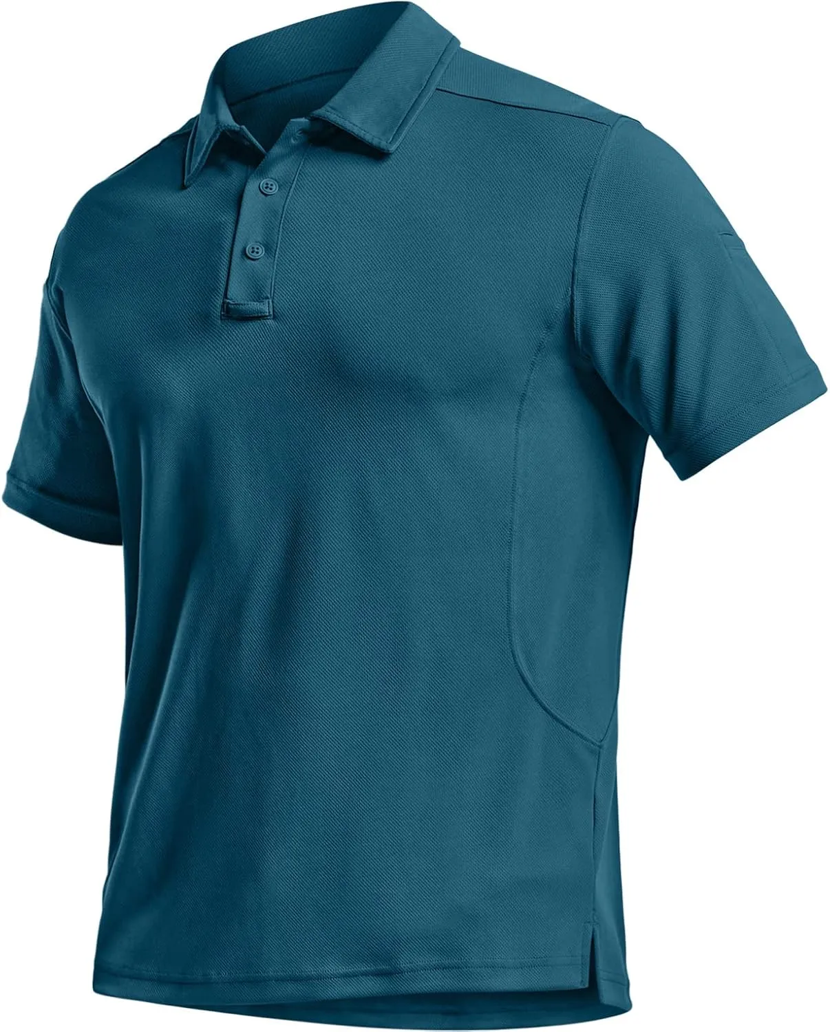 CQR Men's Polo Shirts, Tactical Short Sleeve Golf Performance Shirts, Lightweight Dry Fit UPF 50  Pique