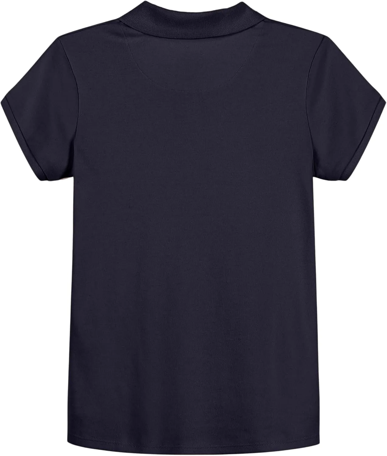 IZOD Girls' School Uniform Short Sleeve Polo Shirt, Button Closure, Comfortable & Soft Interlock Fabric