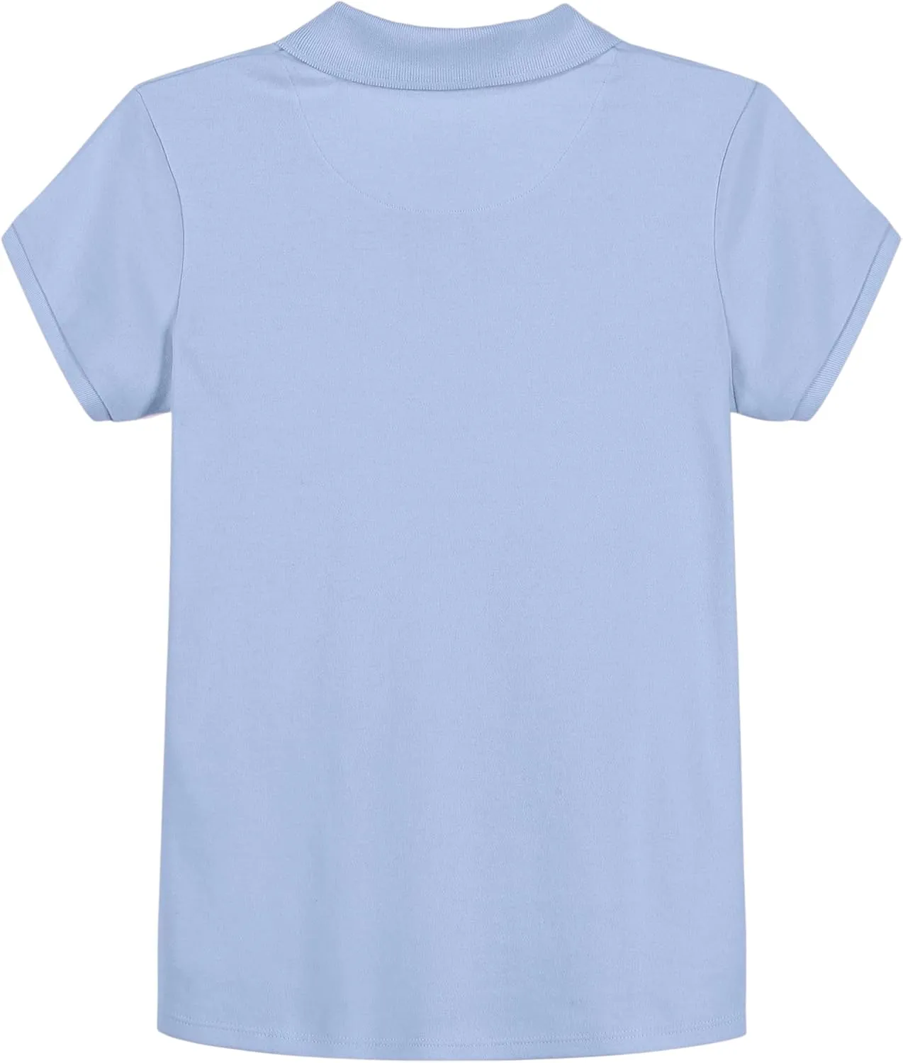 IZOD Girls' School Uniform Short Sleeve Polo Shirt, Button Closure, Comfortable & Soft Interlock Fabric