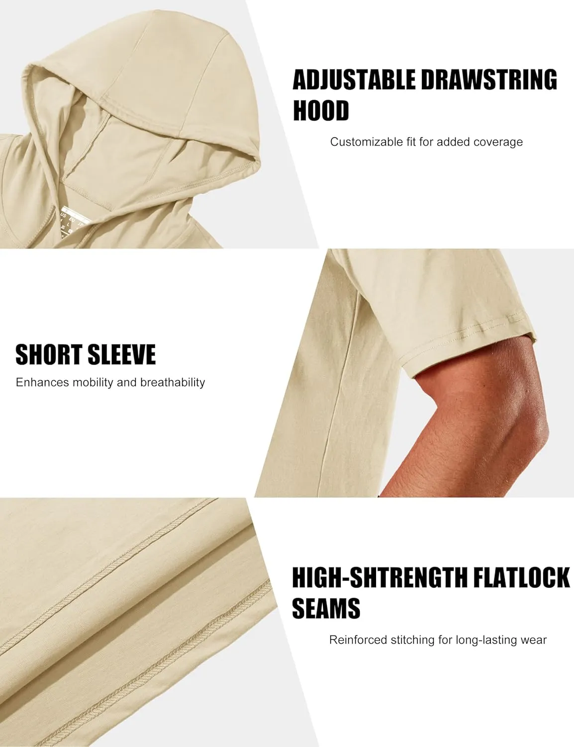 MAGCOMSEN Men's Short Sleeve Hoodie Cotton Hooded T Shirts Lightweight Sweatshirt Hoodies Pullover