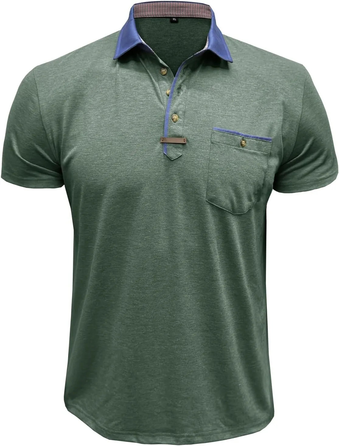 Men's Casual Polo Shirts Classic Button Basic Short Sleeve Shirt Lightweight Cotton Tees Golf Stylish Tops
