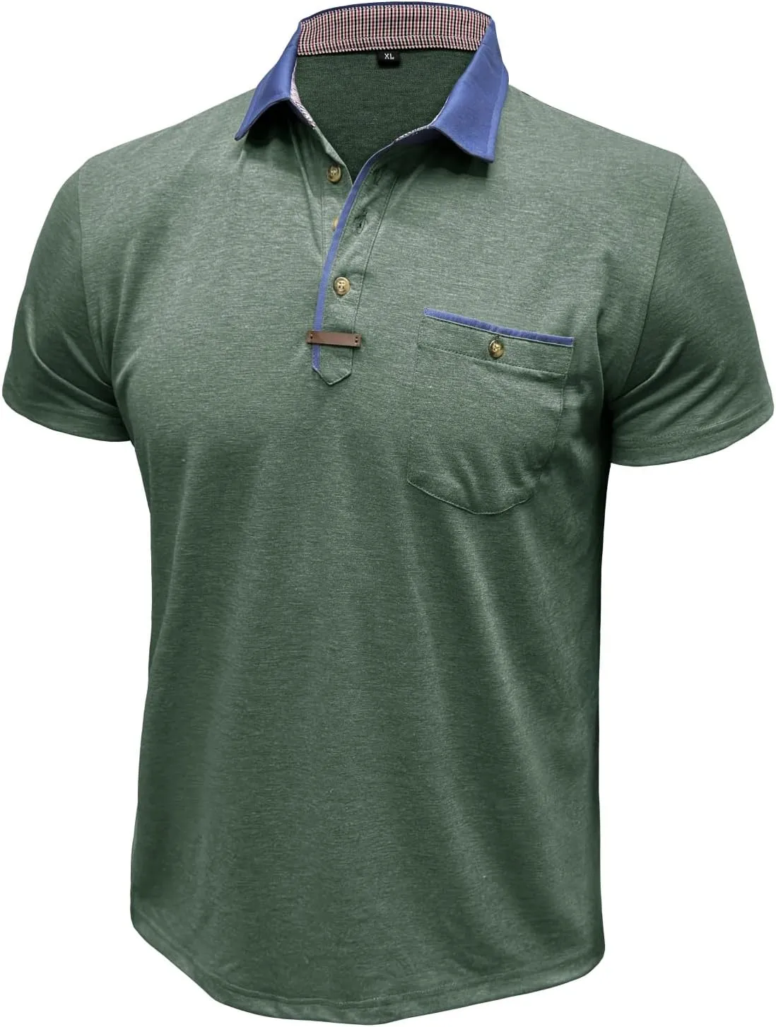 Men's Casual Polo Shirts Classic Button Basic Short Sleeve Shirt Lightweight Cotton Tees Golf Stylish Tops