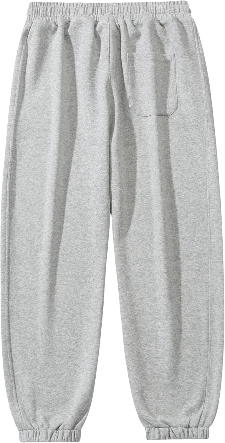 Men's Lightweight Cotton Sweatpants with Pockets Drawstring Joggers Workout Pants for Lounge,Gym,Running