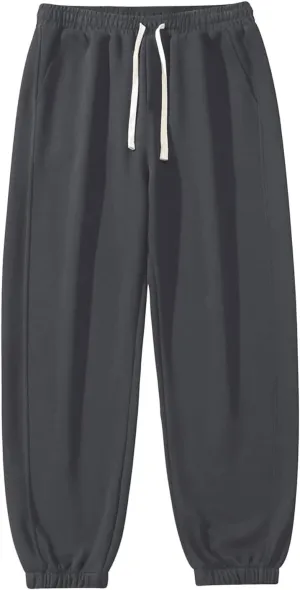 Men's Lightweight Cotton Sweatpants with Pockets Drawstring Joggers Workout Pants for Lounge,Gym,Running