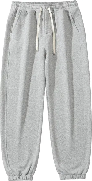 Men's Lightweight Cotton Sweatpants with Pockets Drawstring Joggers Workout Pants for Lounge,Gym,Running