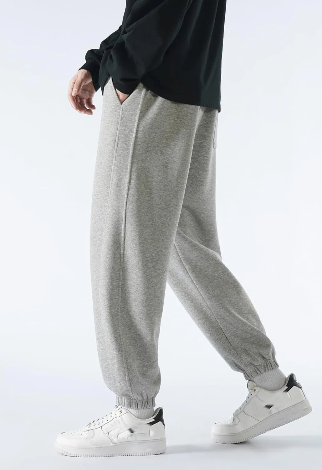 Men's Lightweight Cotton Sweatpants with Pockets Drawstring Joggers Workout Pants for Lounge,Gym,Running