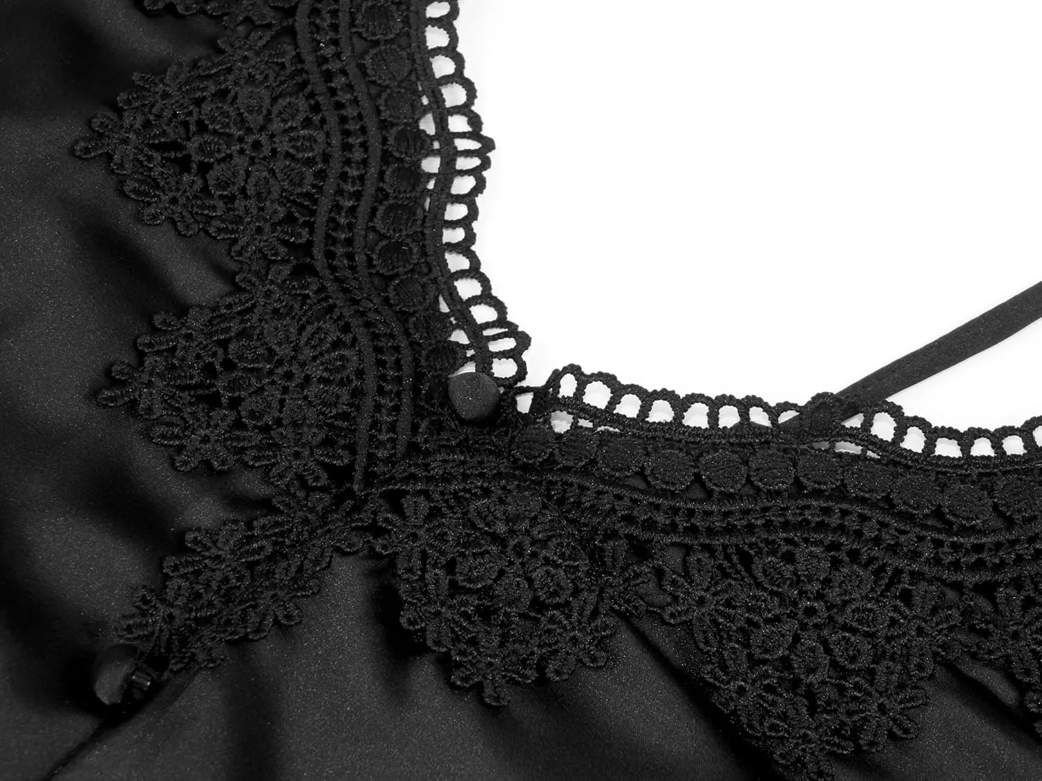 miduo Womens Satin V Neck Lace Trim Buttoned Cami Spaghetti Strap Camisole Sleeveless Tank Tops
