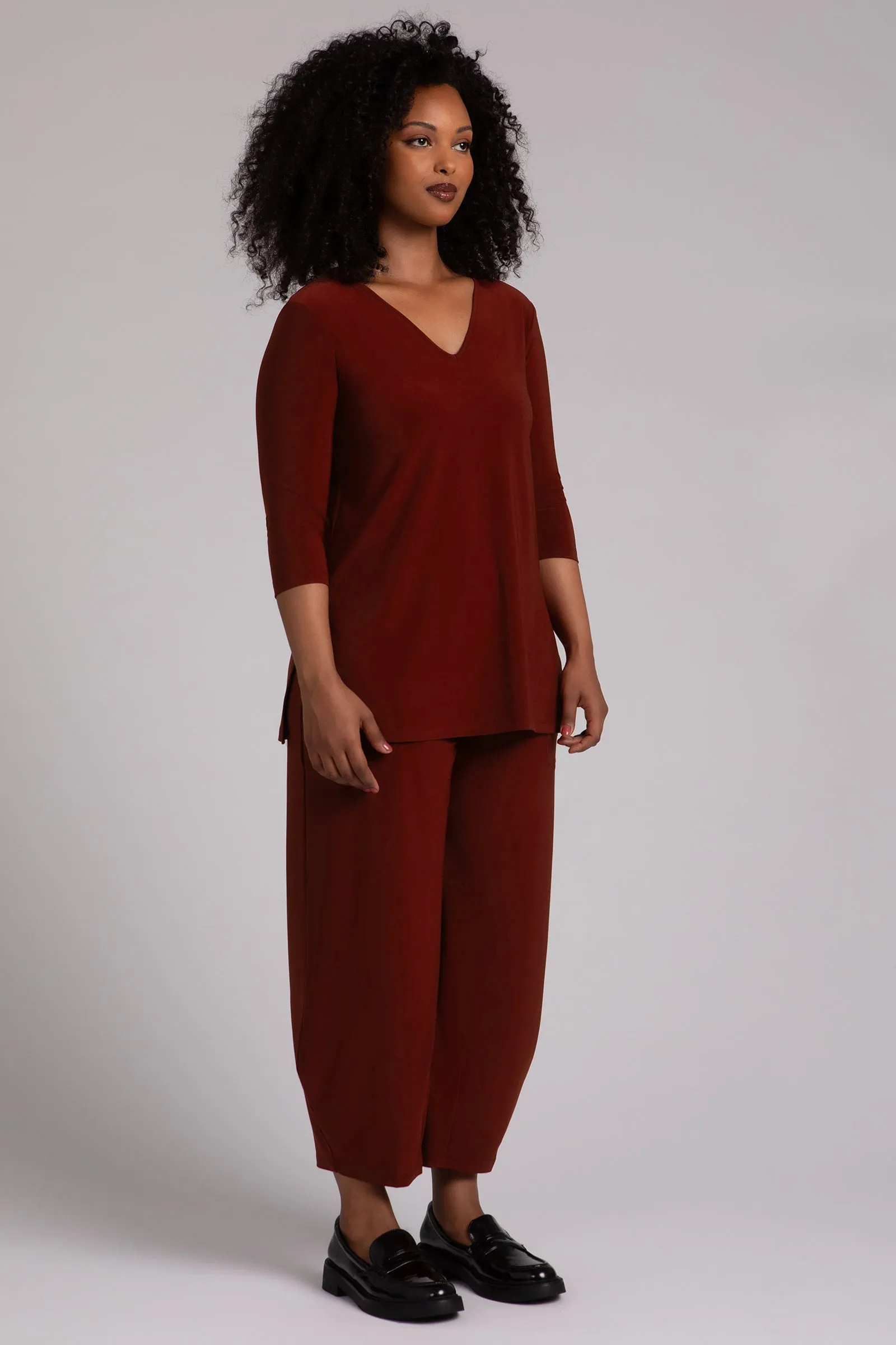 Nu Ideal V-Neck Tunic Plus | Rust