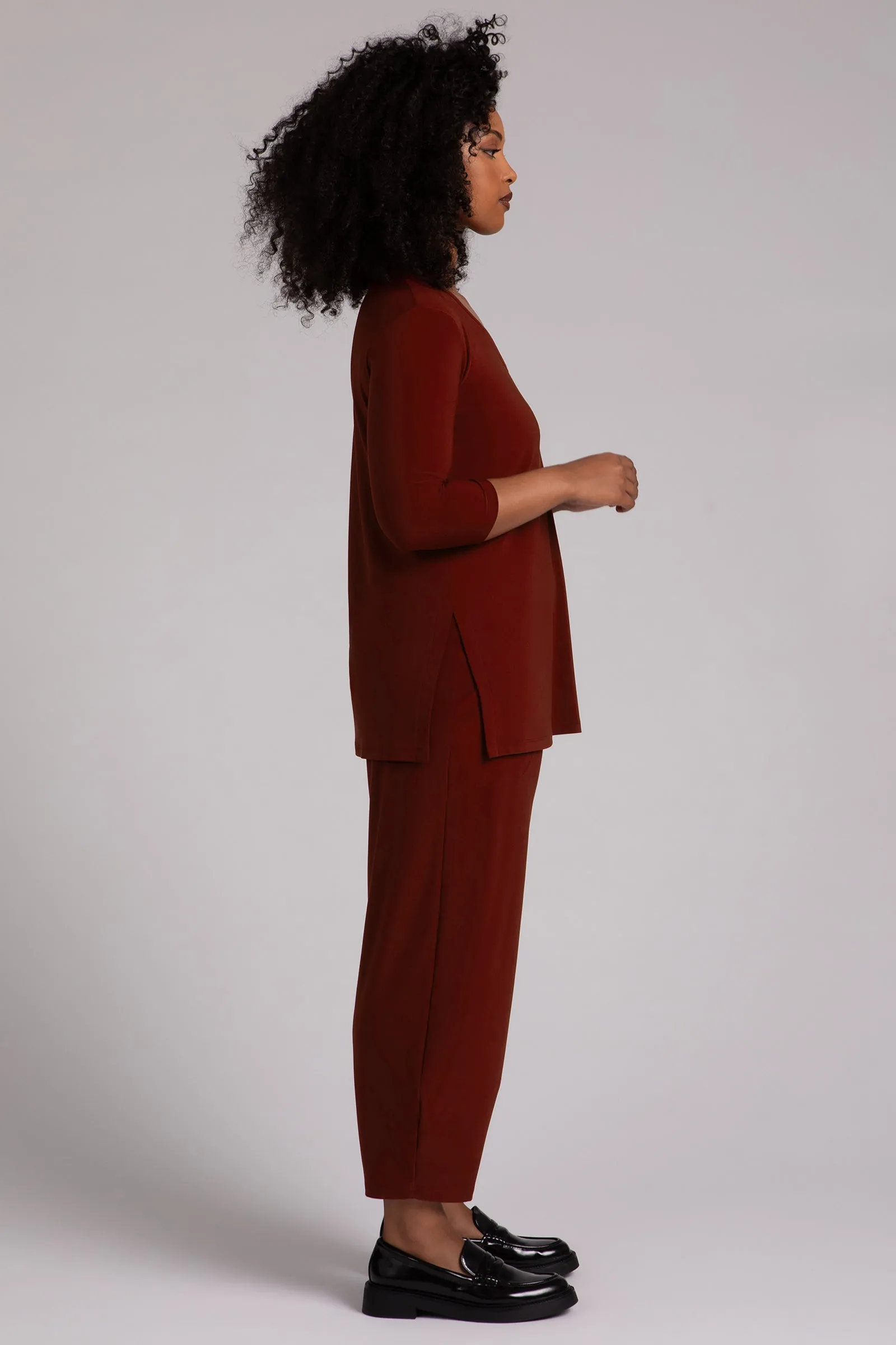 Nu Ideal V-Neck Tunic Plus | Rust