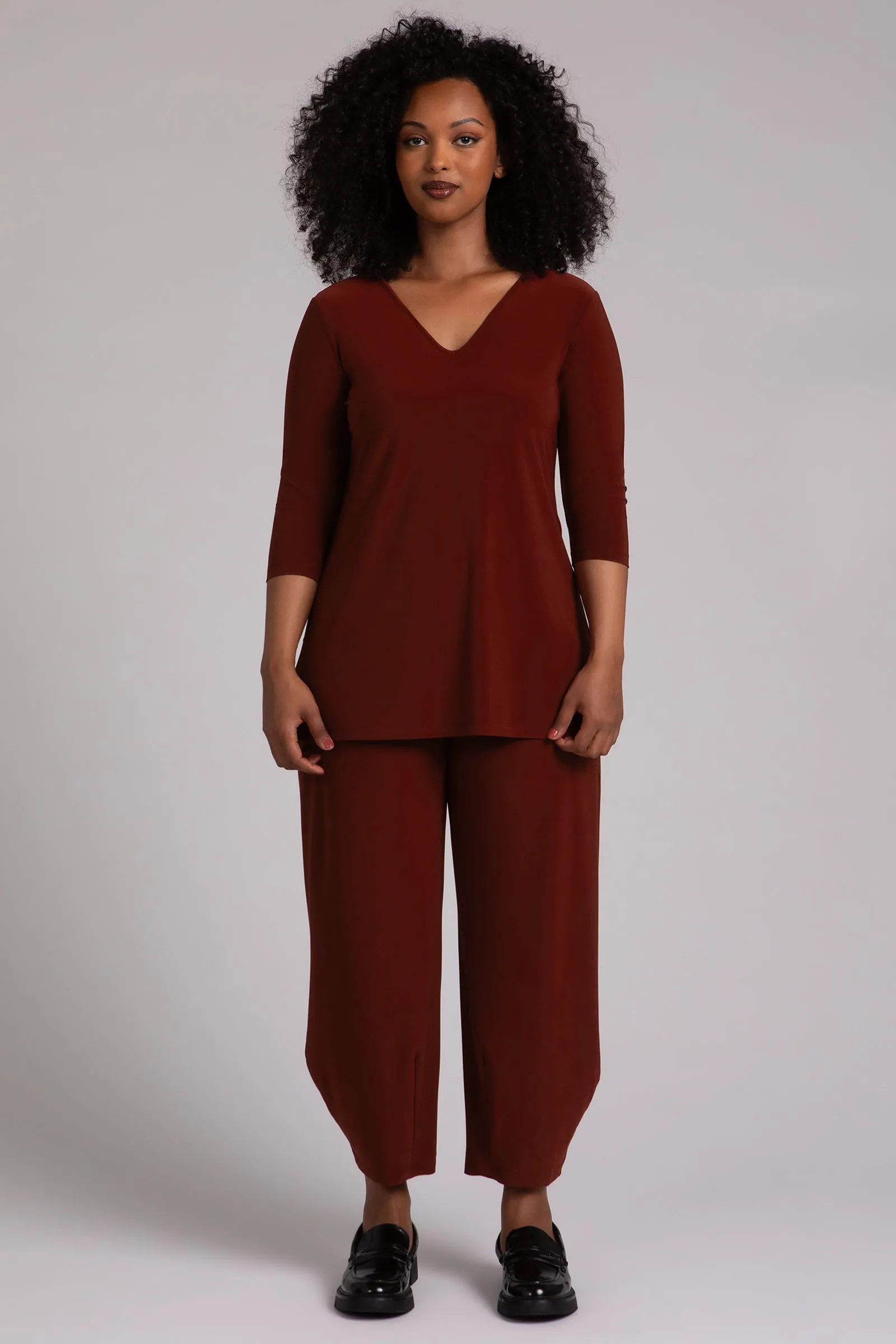 Nu Ideal V-Neck Tunic Plus | Rust