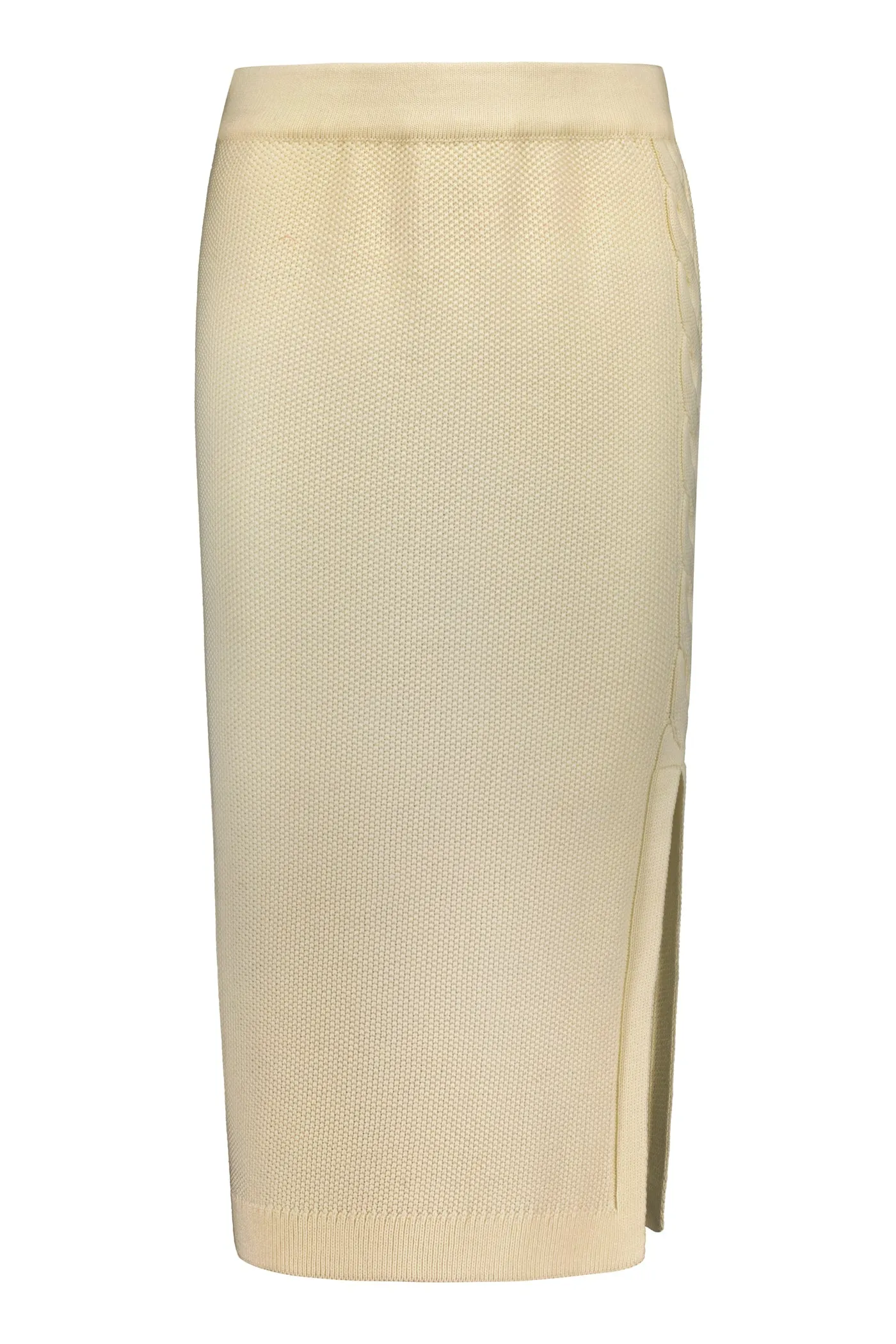 Odile Knitted Merino Skirt Natural White