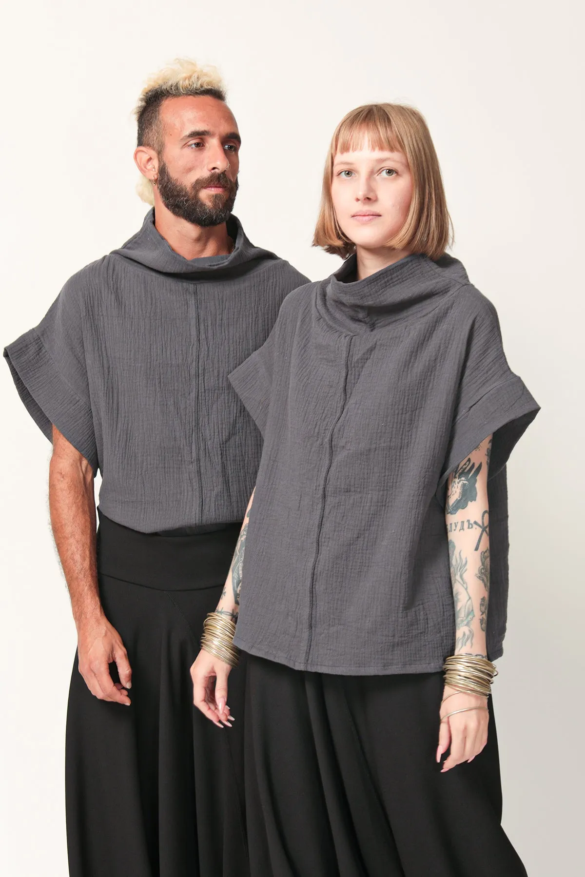 Oversize Beige Cotton Top