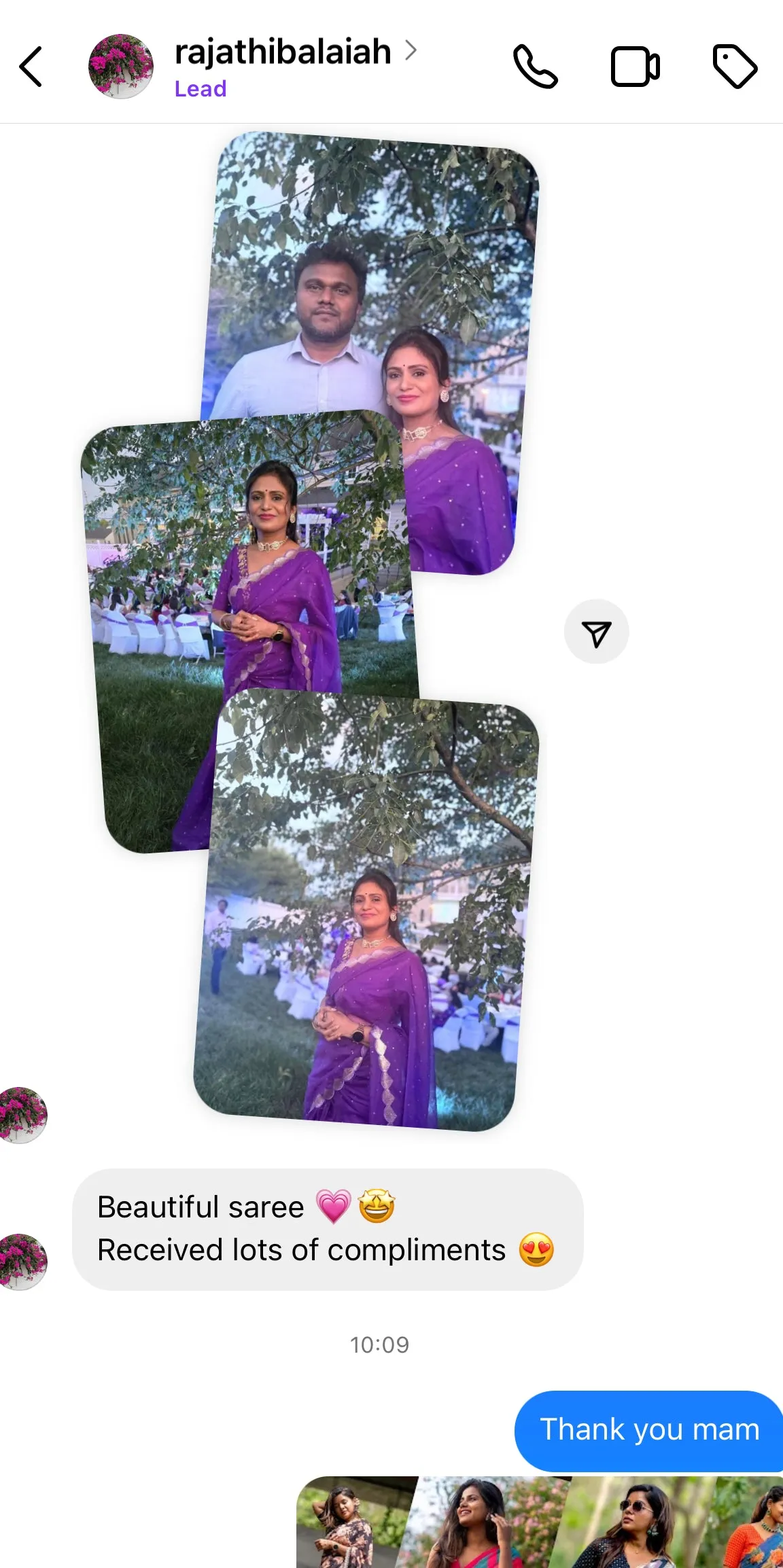 Purple Organza Saree with Handmade Blouse