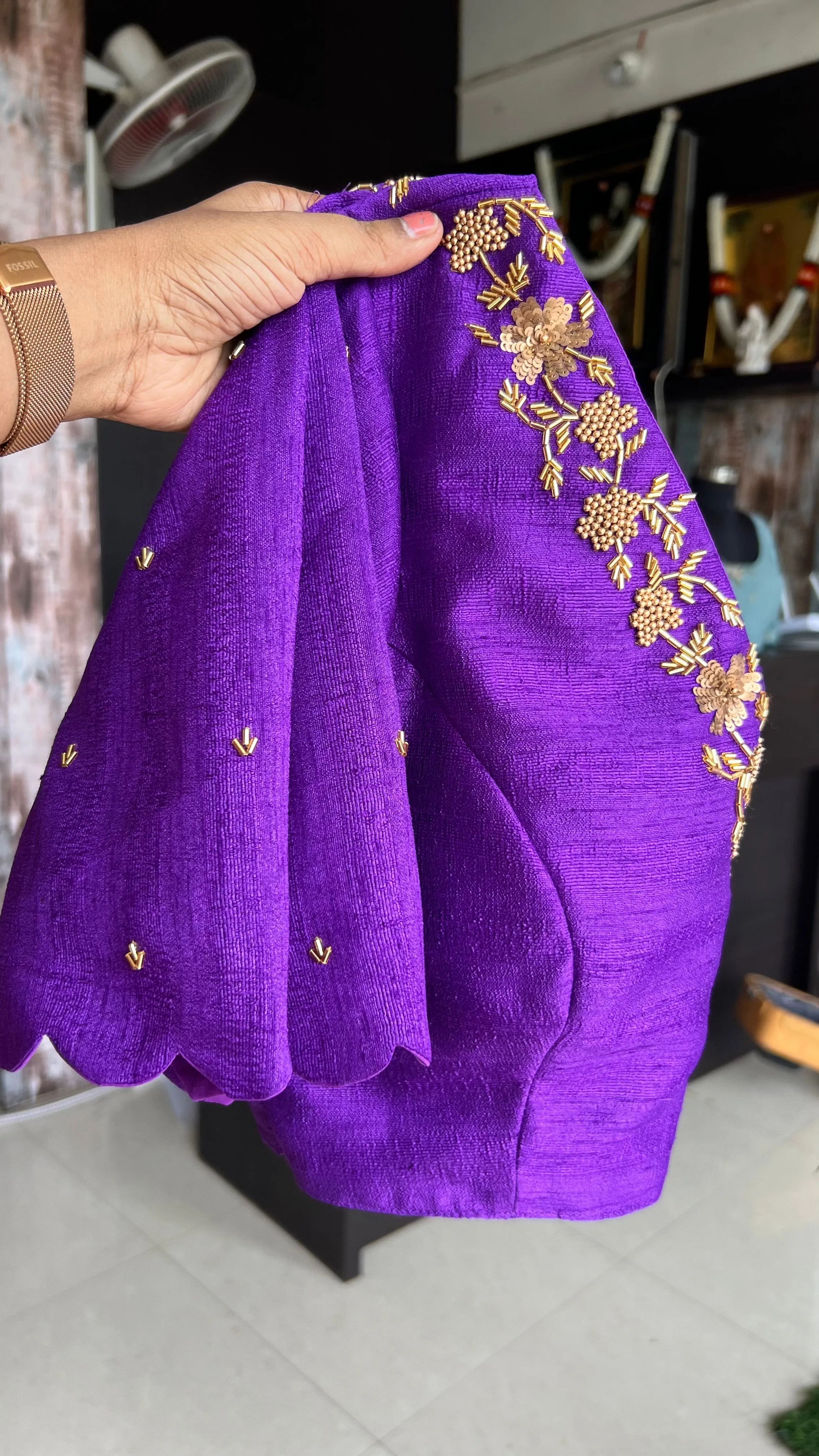 Purple Organza Saree with Handmade Blouse