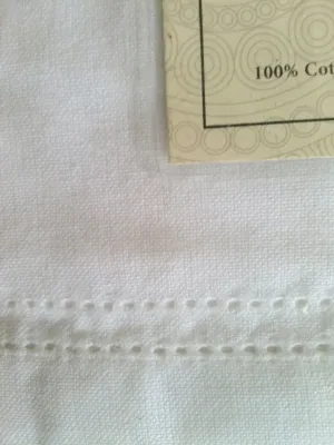 TABLE CLOTH WHITE HERRINGBONE EDGE LARGE - WHITE