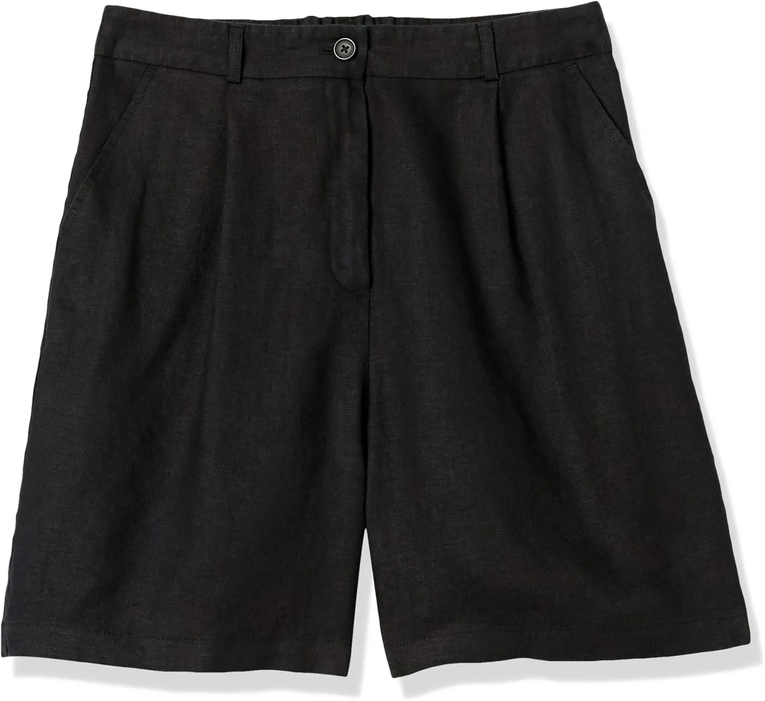 The Drop Women's Standard Millie Loose-fit Pleated Long Linen Walk Short