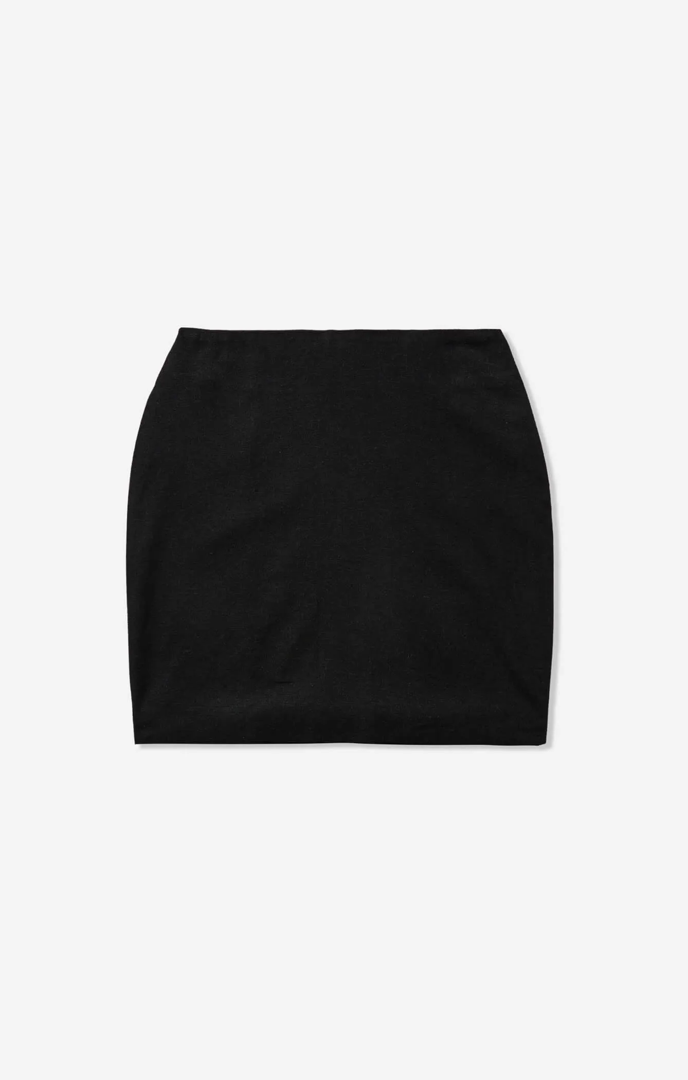 THE LINEN MINI SKIRT - BLACK