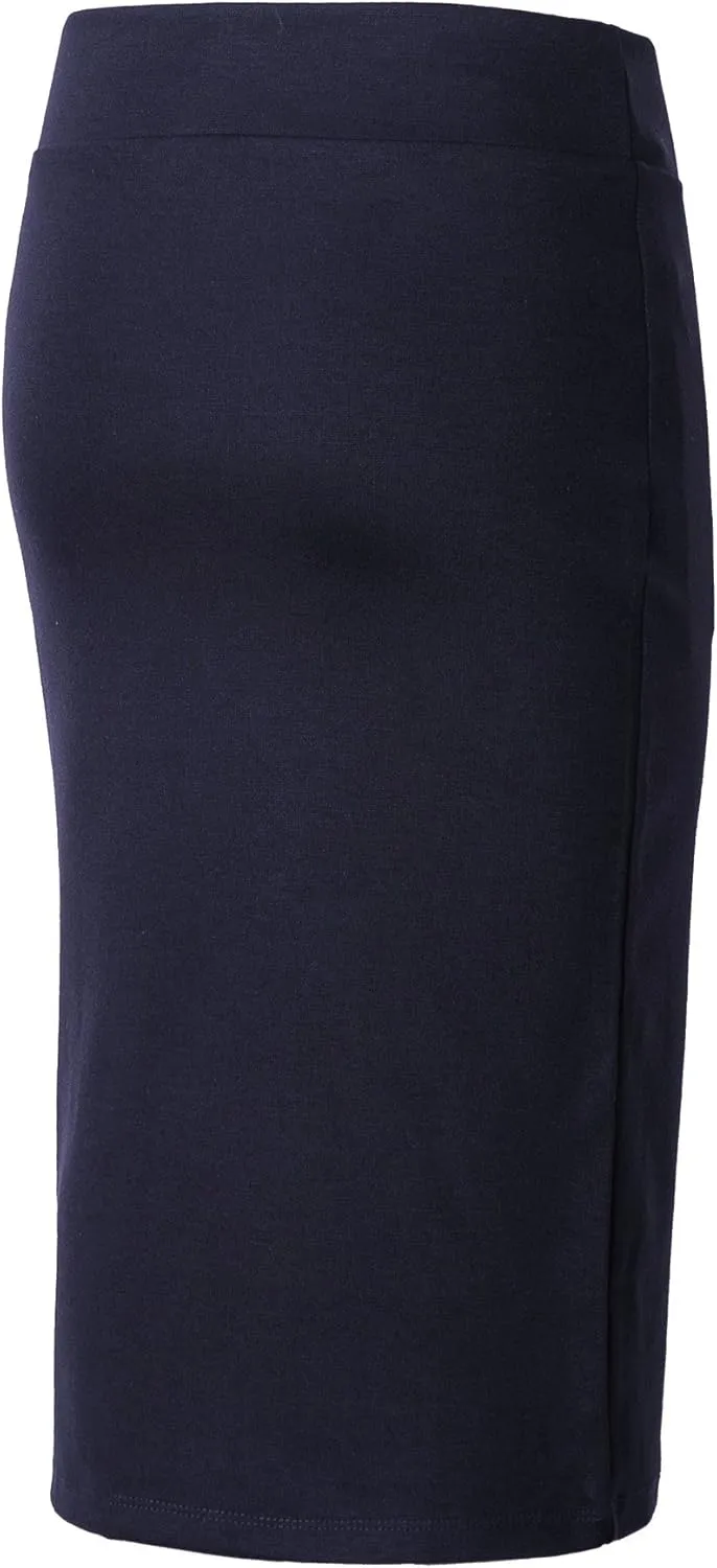 Urban CoCo Women's Elastic Waist Stretch Bodycon Midi Pencil Skirt