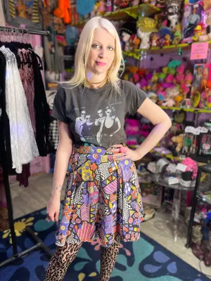 Vintage 90s Colorful Mix Print Mini Skirt