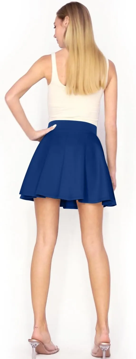 Women's Basic Versatile Stretchy Flared Skater Skirt (S-XL)