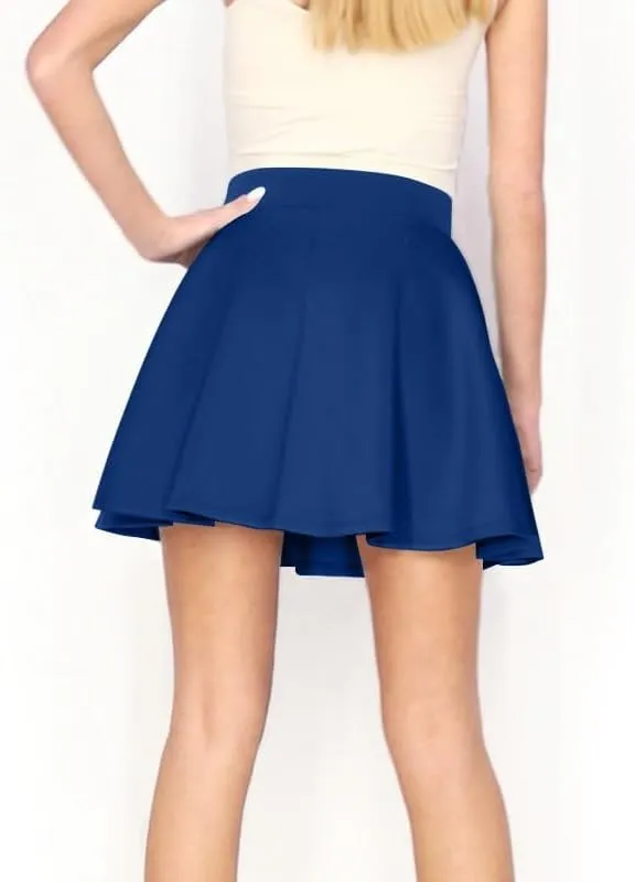 Women's Basic Versatile Stretchy Flared Skater Skirt (S-XL)