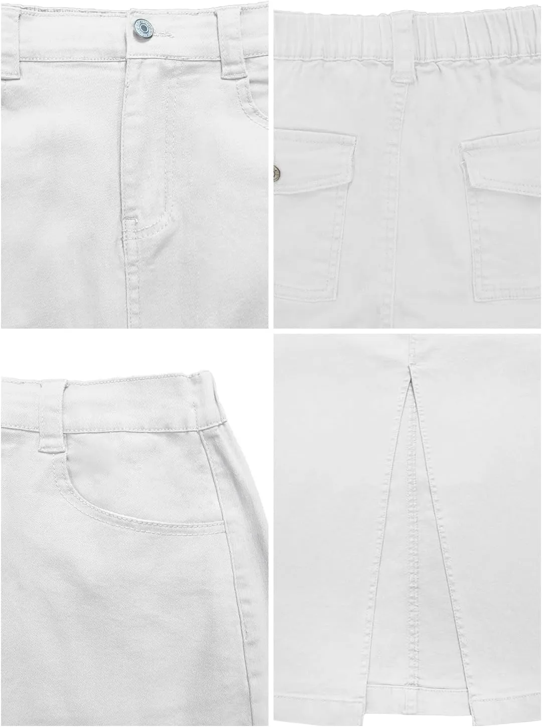 Womens High Waist Casual Washed Frayed Stretchy Jean Skirts for Women